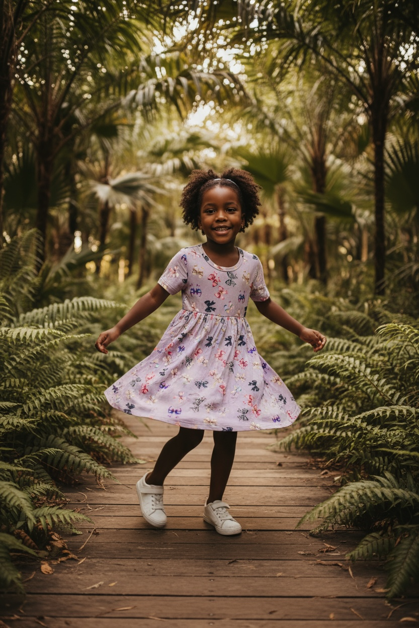 “Bows” Bamboo Twirl Dress