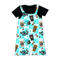 Bamboo short overalls and t-shirt set - “7Brew"