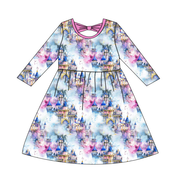 Bamboo Bow Back Twirl Dress - "Enchanted Dreams"