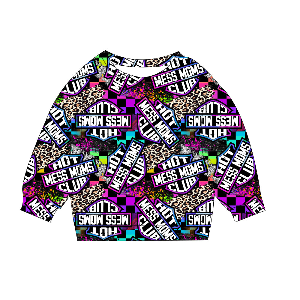 Bamboo French Terry Crewneck - "Hot Mess Moms Club"