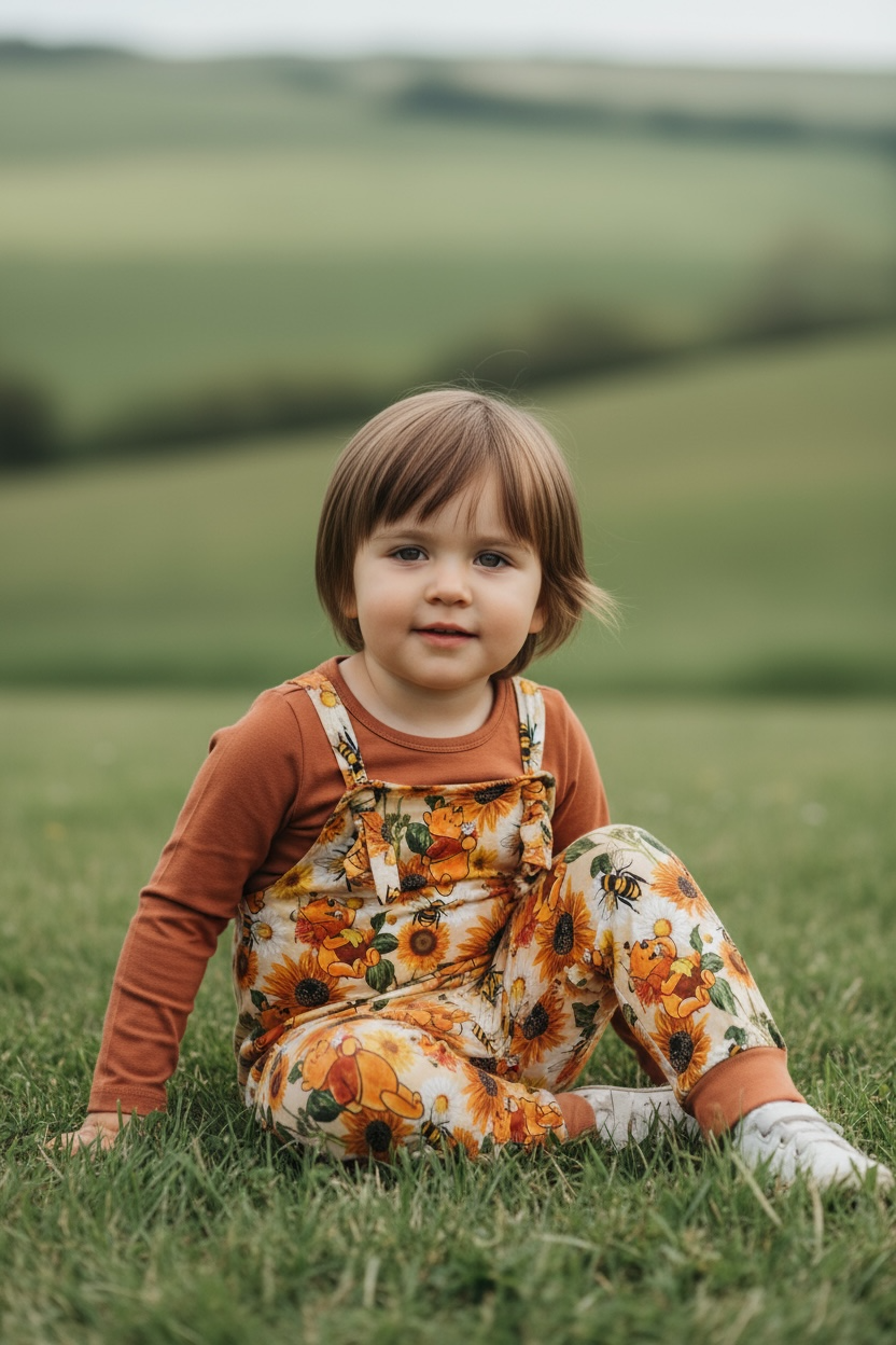 “Winnie the Pooh” Bamboo Overalls and shirt set