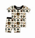 Short-Sleeve & Shorts Pajama Set - Chickens