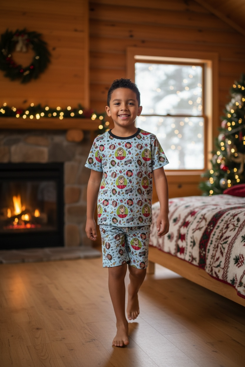 “Home Alone” Bamboo Short Set