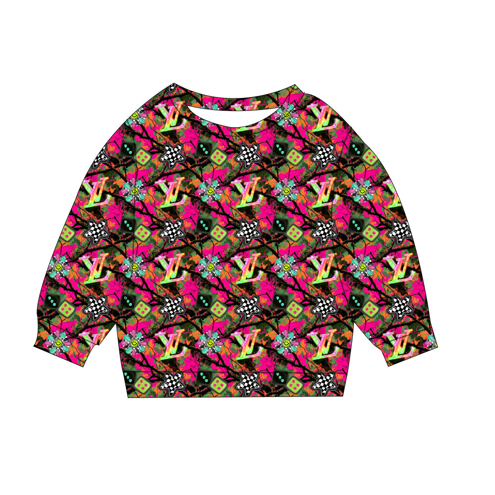 Bamboo French Terry Crewneck - "Neon LV"