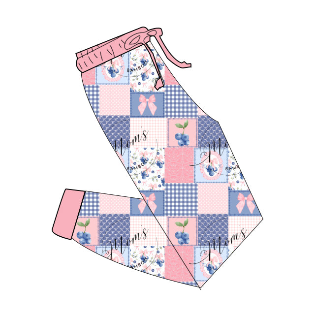 Bamboo Joggers - "Coquette Blueberries"