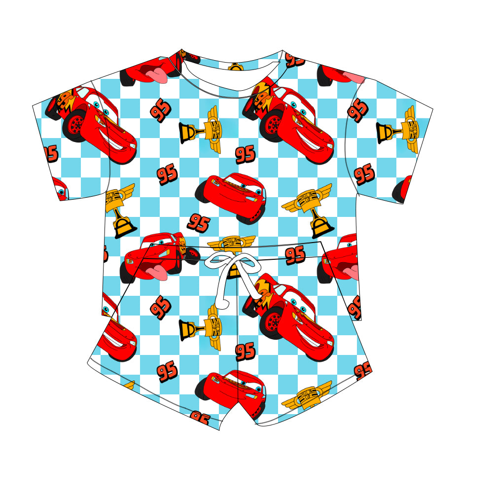 Kids Oversized Bamboo Tee & Loose Shorts Set - "Cars"
