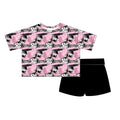 Kids Oversized Bamboo Tee & Biker Shorts Set - "Boujee Brush Strokes"