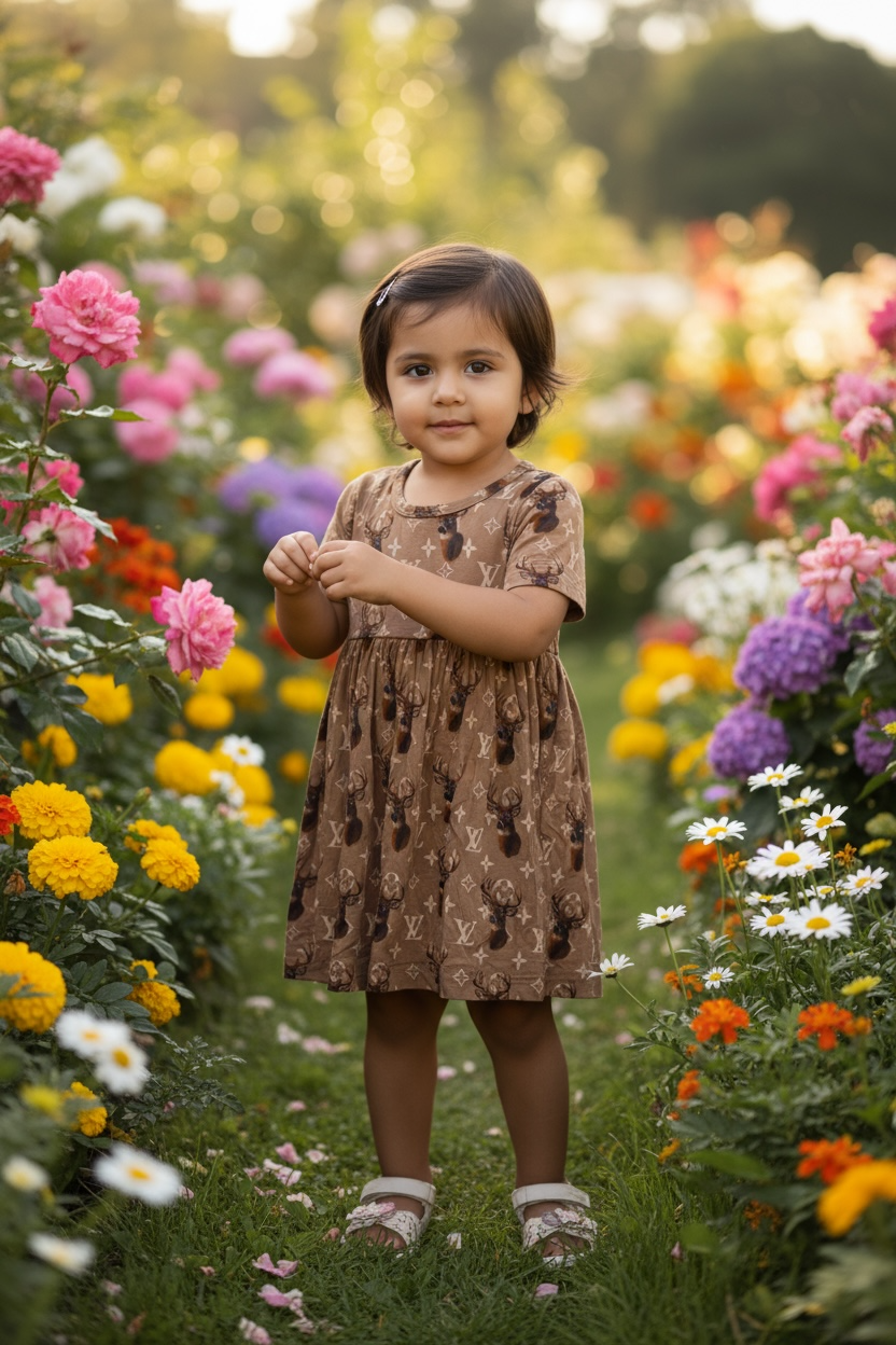 “LV” inspired Bamboo Twirl Dress