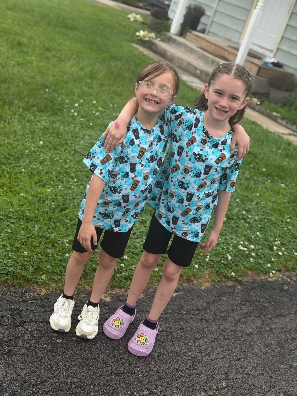 Kids Oversized Bamboo Tee & Biker Shorts Set - "7Brew"