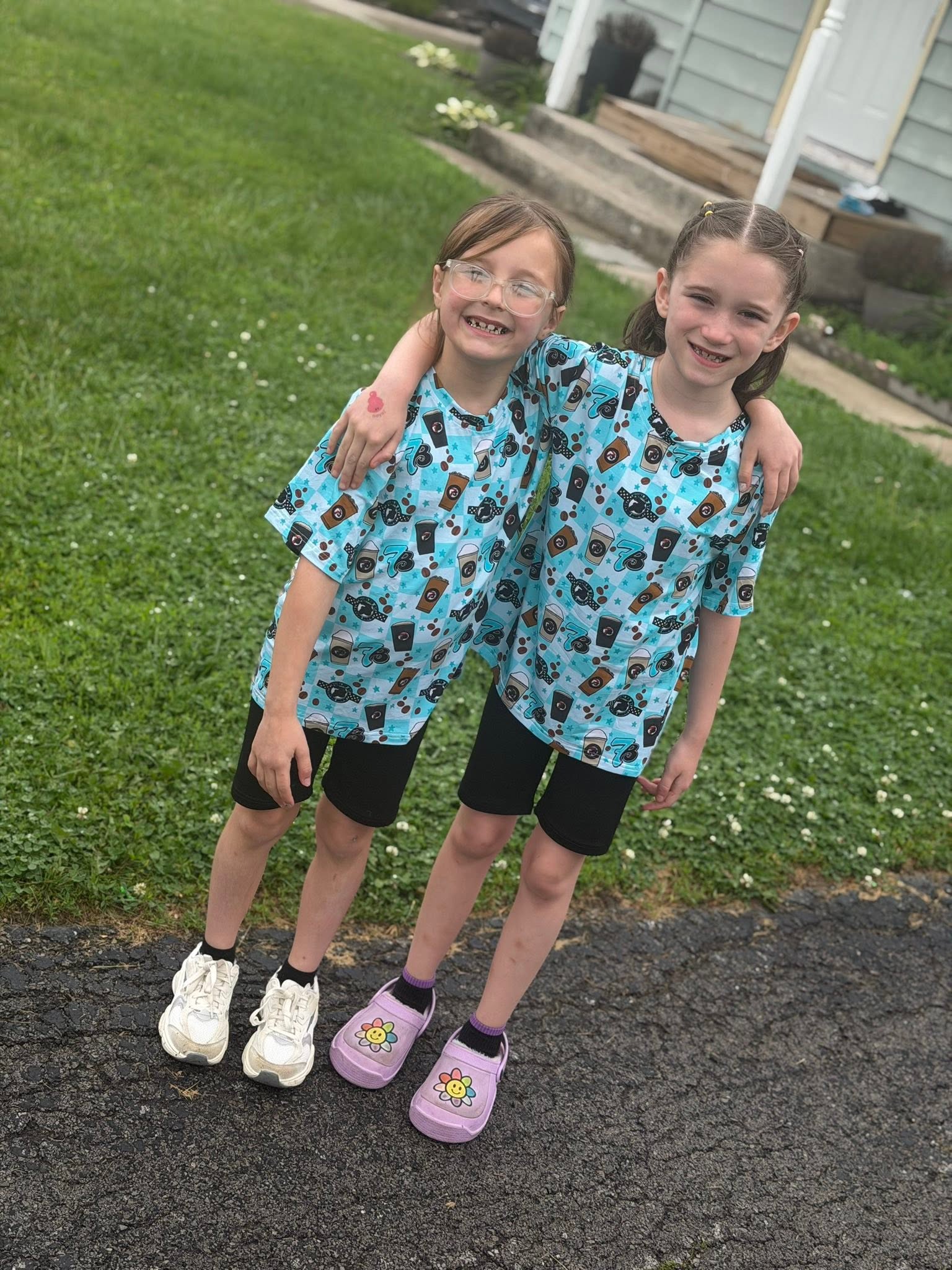 Kids Oversized Bamboo Tee & Biker Shorts Set - "7Brew"