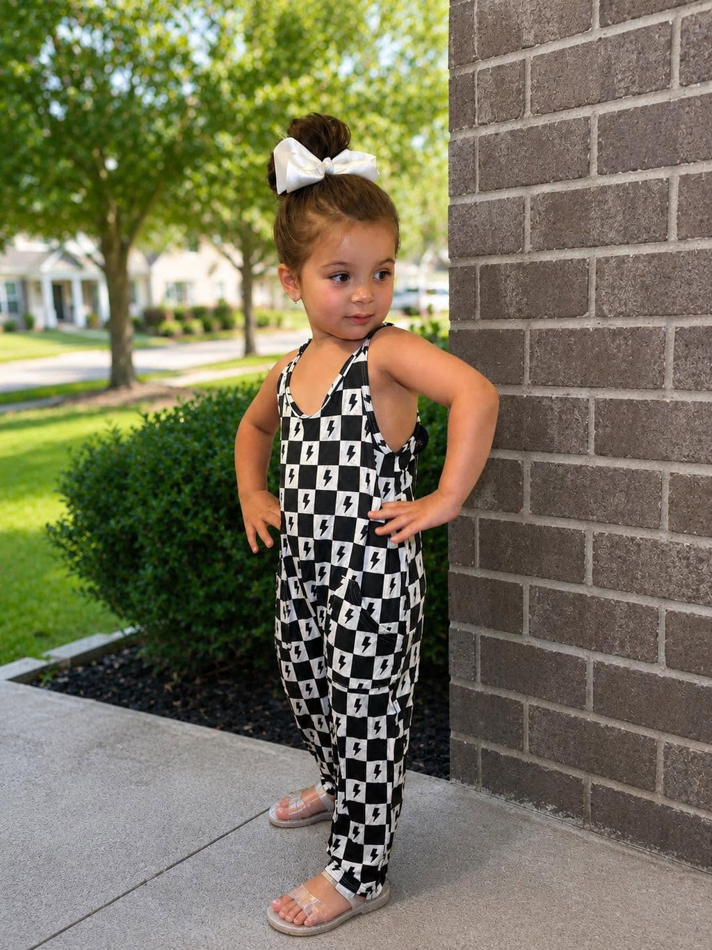Bamboo Romper - Lightening Bolts