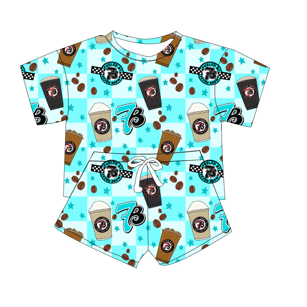 Kids Oversized Bamboo Tee & Loose Shorts Set - "7Brew"