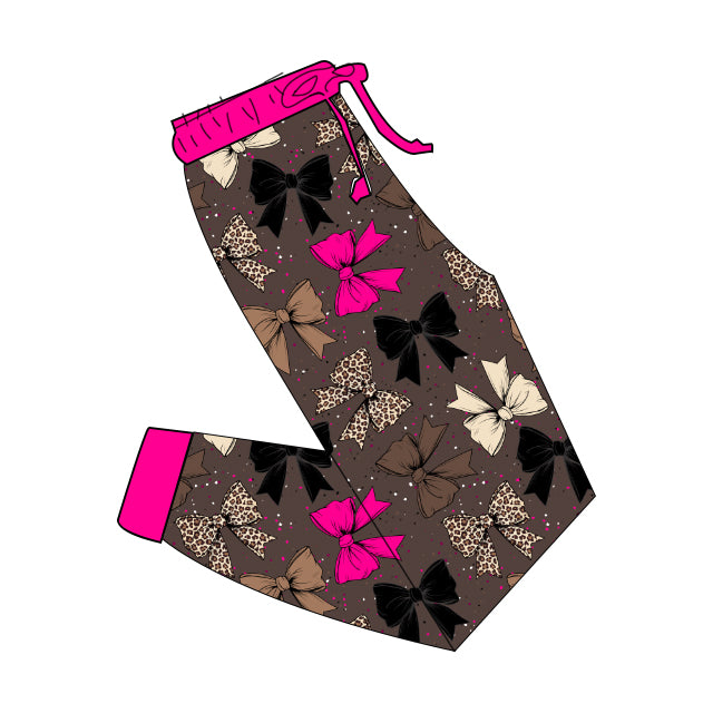 Bamboo Joggers - "Bright Bows"