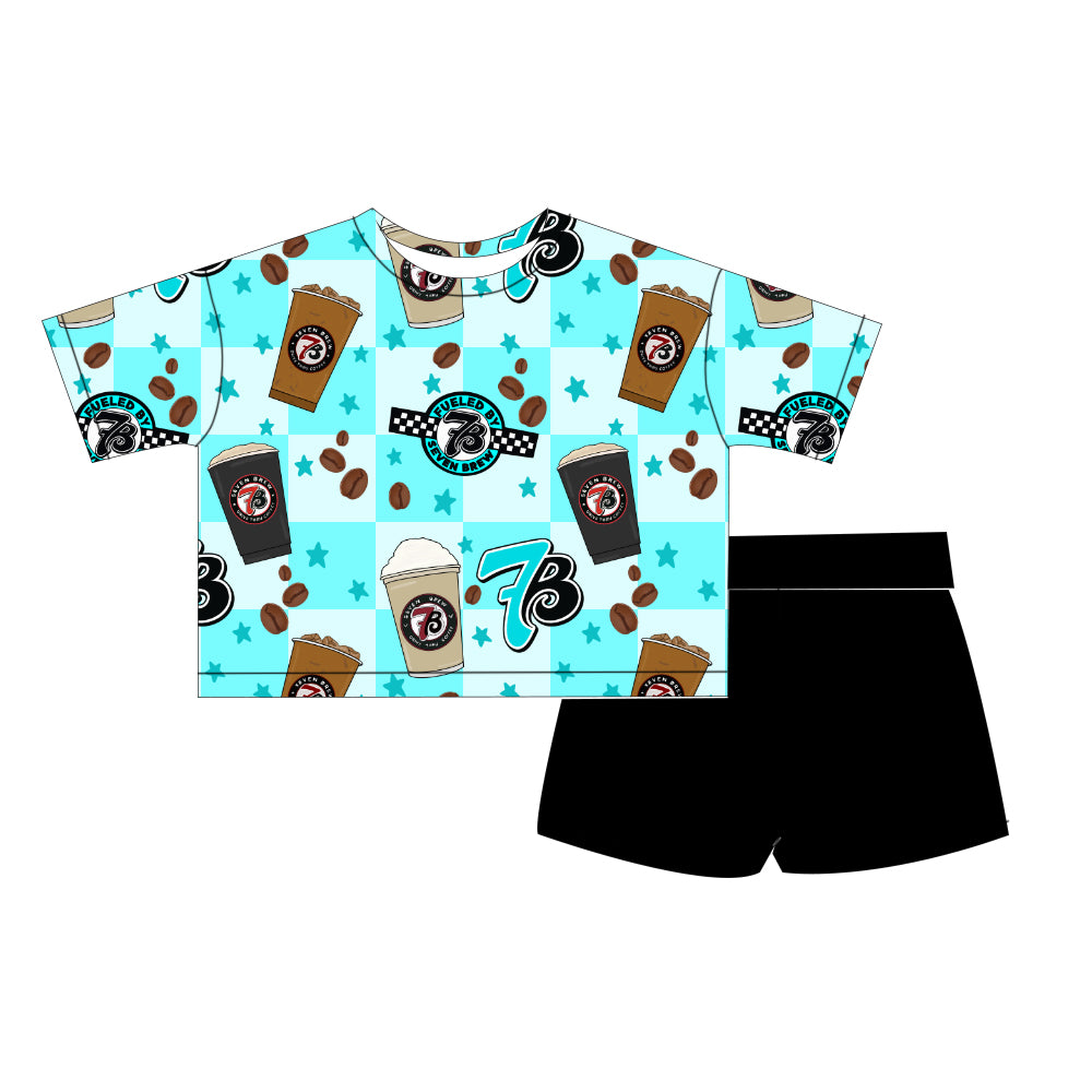 Kids Oversized Bamboo Tee & Biker Shorts Set - "7Brew"