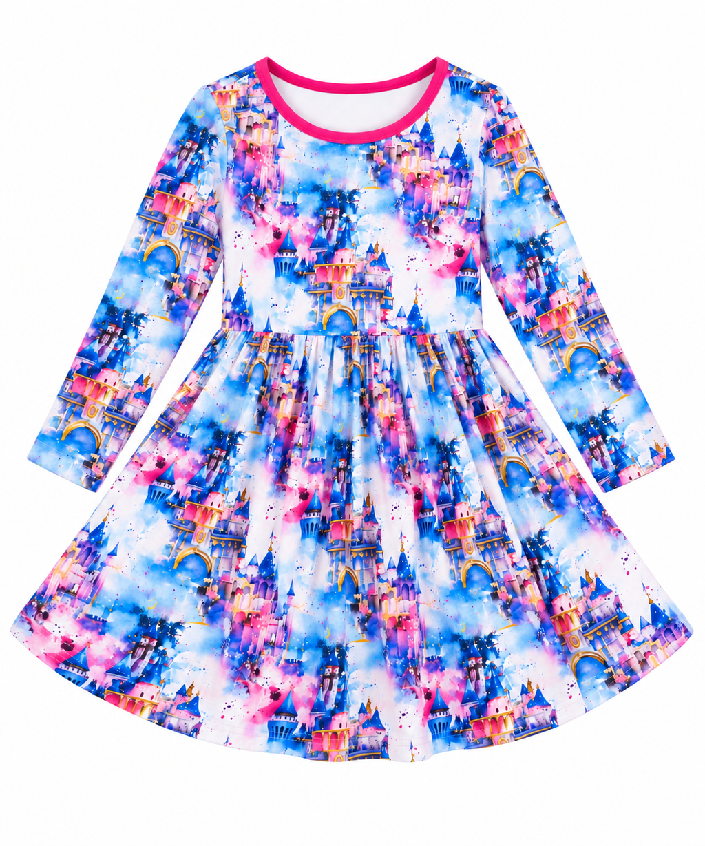 Bamboo Bow Back Twirl Dress - "Enchanted Dreams"