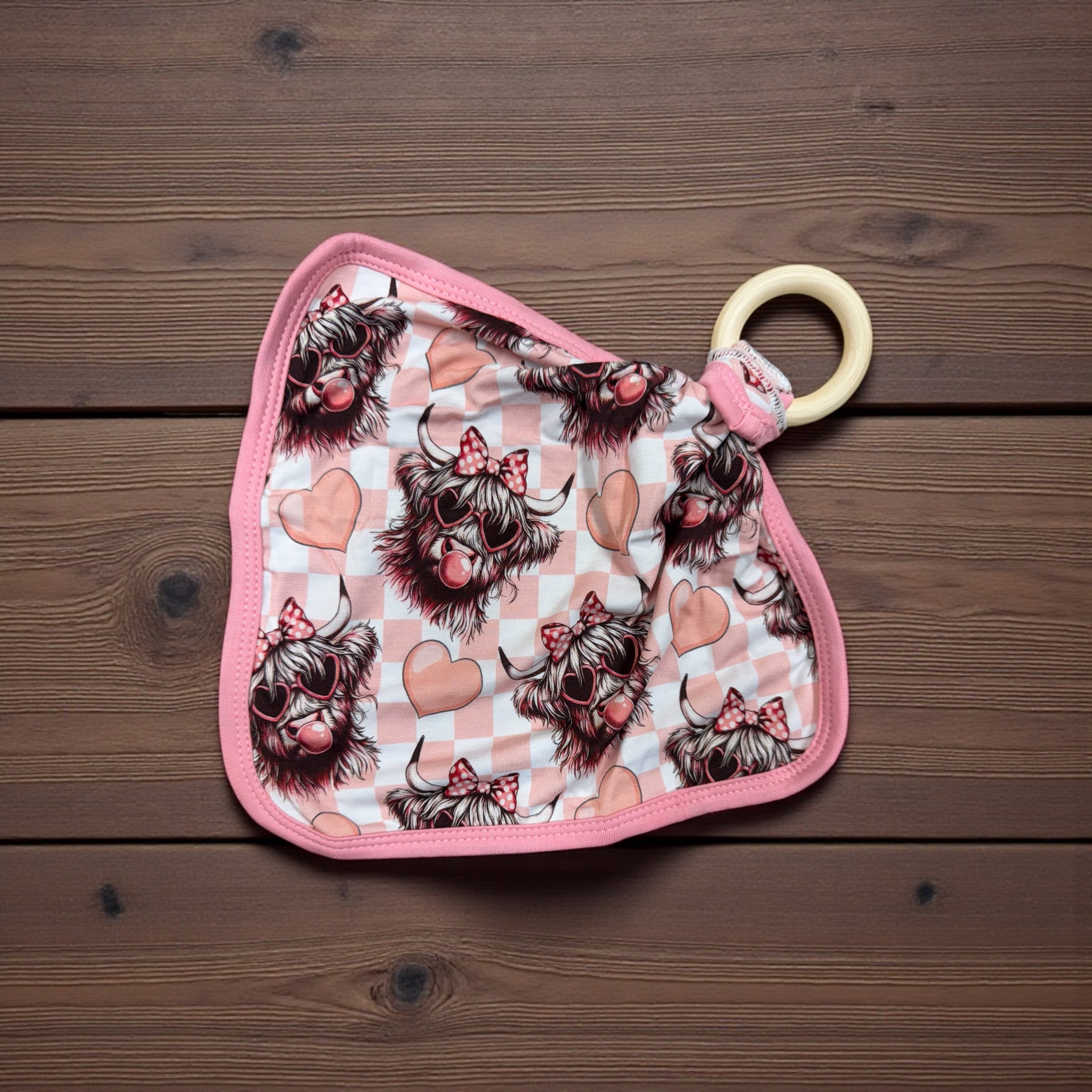 “Bubblegum Cow” Bamboo Lovey