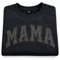Black Glitter MAMA Embroidered Crewneck