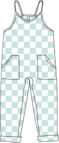 Bamboo Romper - Teal Checks