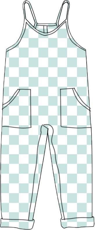 Bamboo Romper - Teal Checks