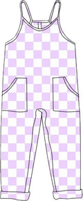Bamboo Romper - Lavender Checks