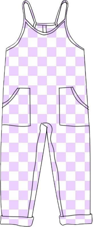 Bamboo Romper - Lavender Checks