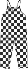 Bamboo Romper - Black and white checks