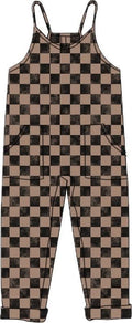 Bamboo Romper - Black and brown checks