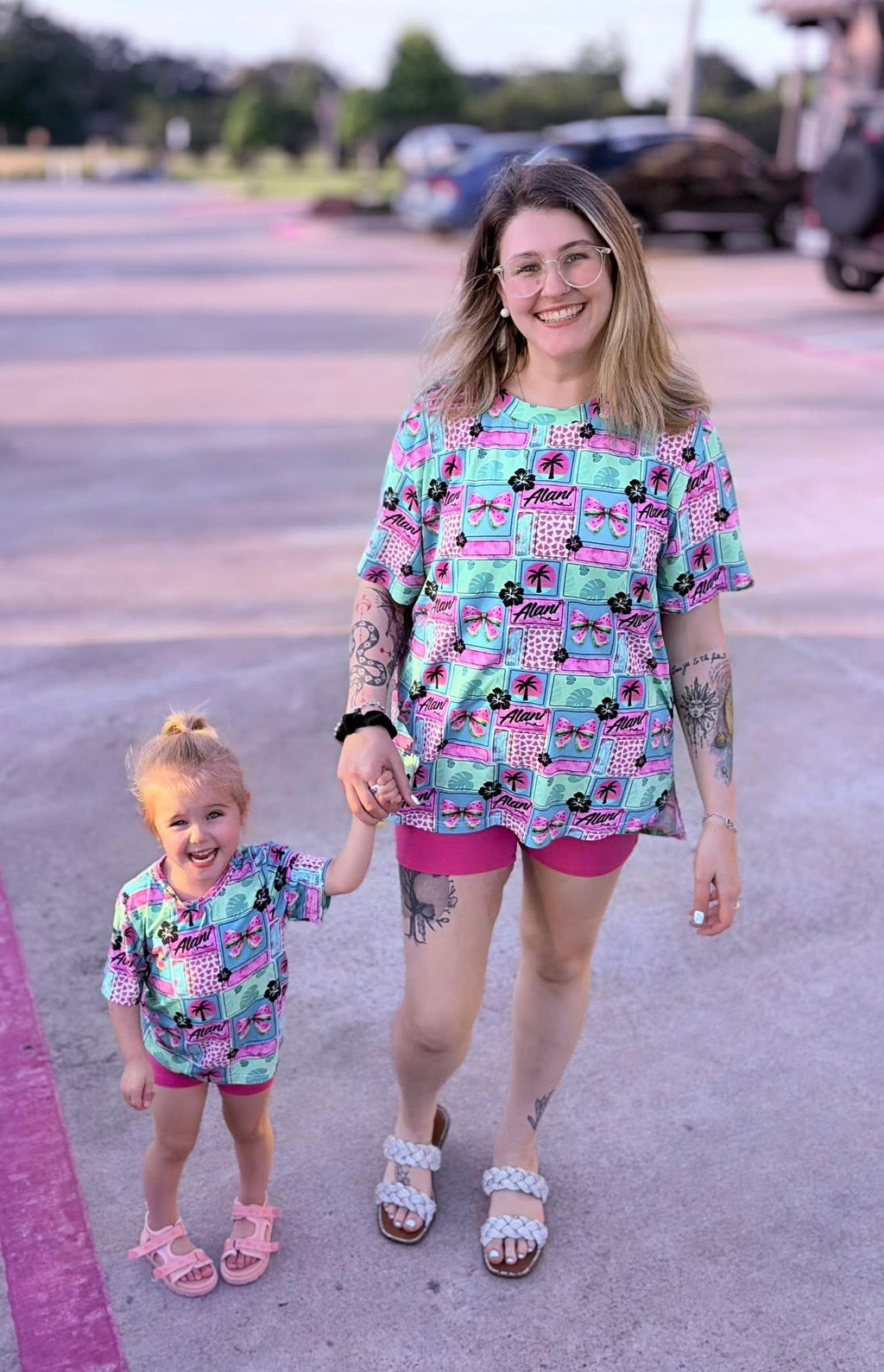 Kids Oversized Bamboo Tee & Biker Shorts Set - "Alani"
