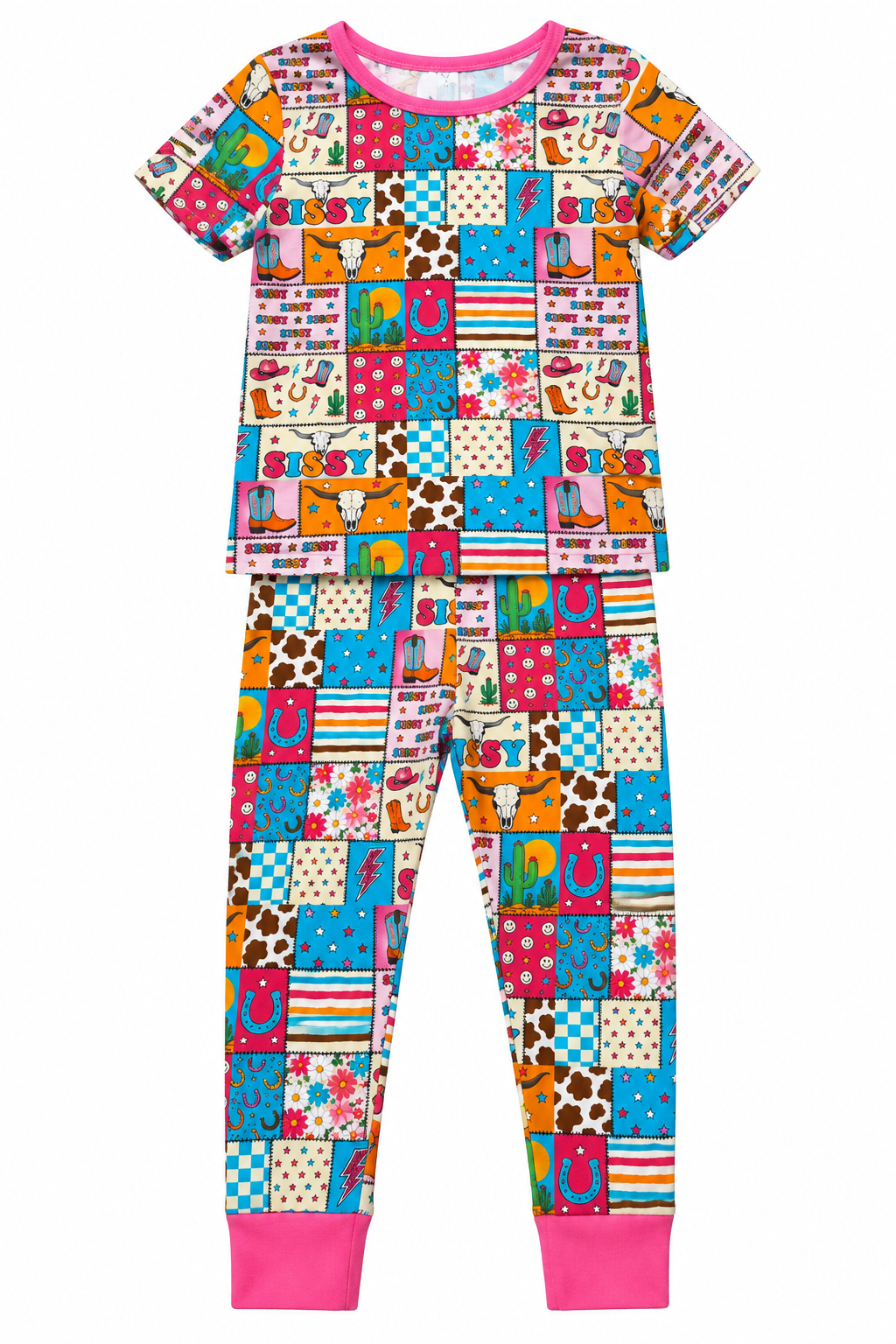 Bamboo short sleeve and pants pajama set - "Sissy"