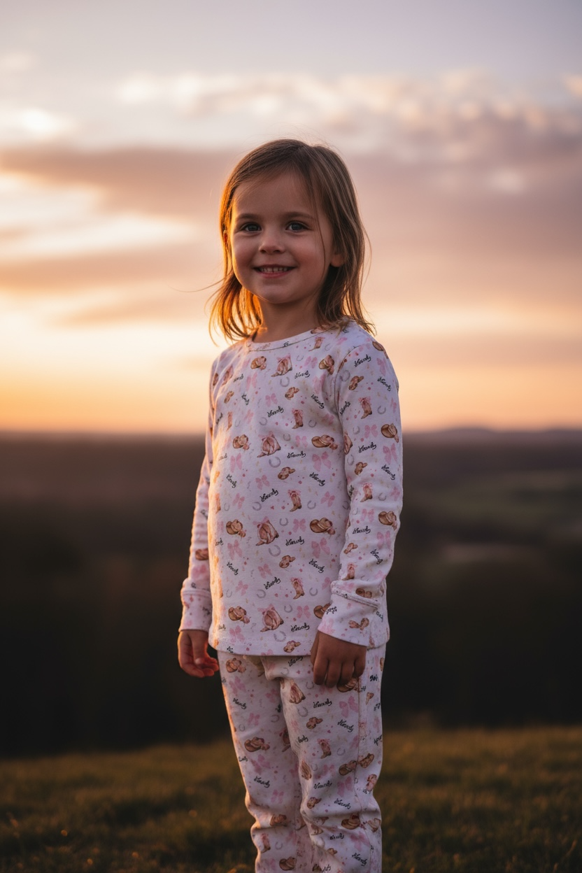 Cow Girl Bamboo French Terry Set