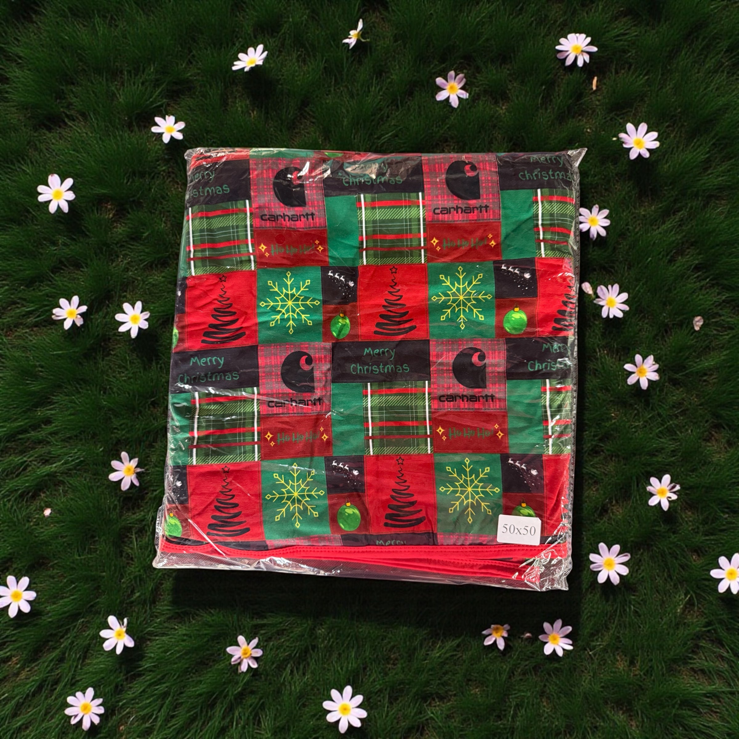 “Carhartt” patchwork Christmas Bamboo Blanket