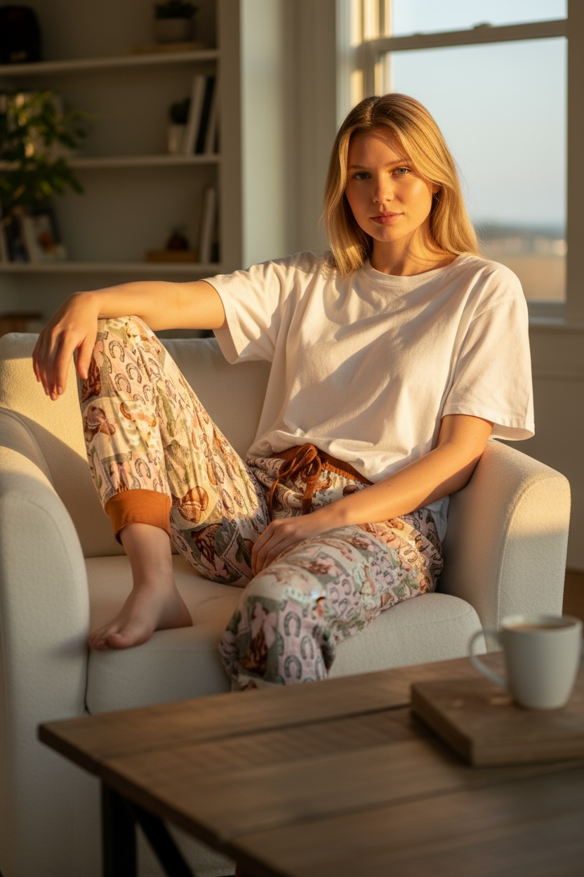 Pink Rodeo Nights Bamboo Joggers