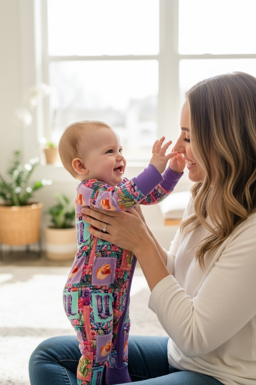 Purple/Pink Western Bamboo Zippy