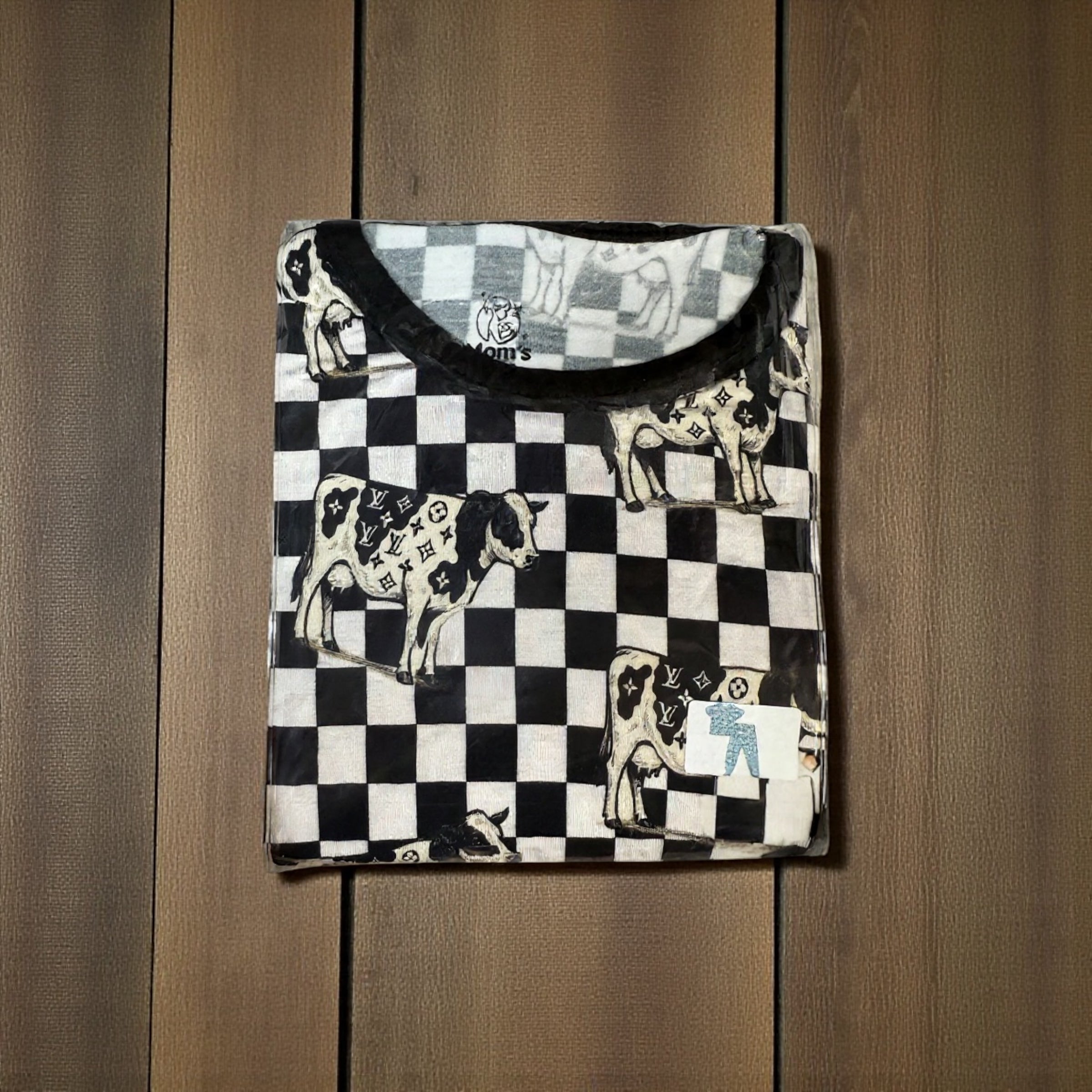 “Checkered LV inspired” Bamboo Short Sleeve and Pants Set