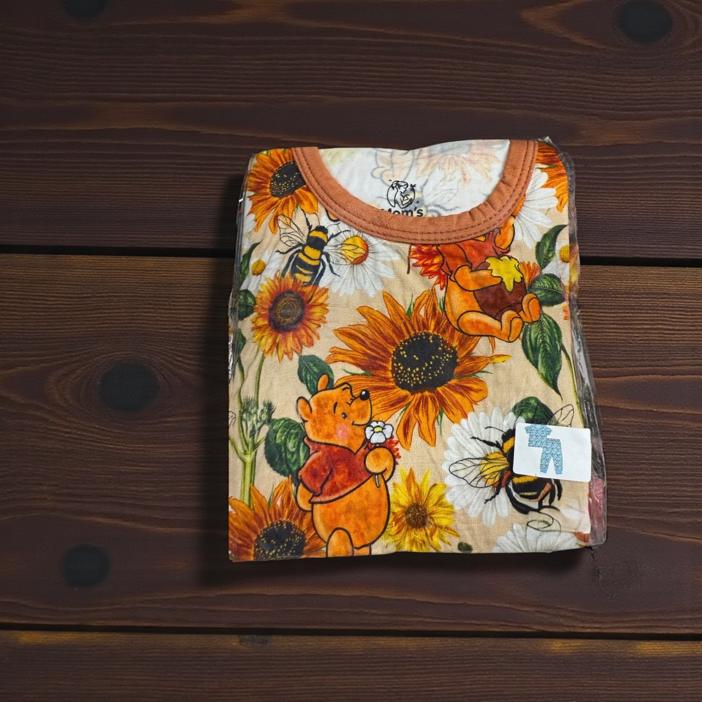 “Pooh and Sunflowers” Bamboo Short Sleeve and Pants Set