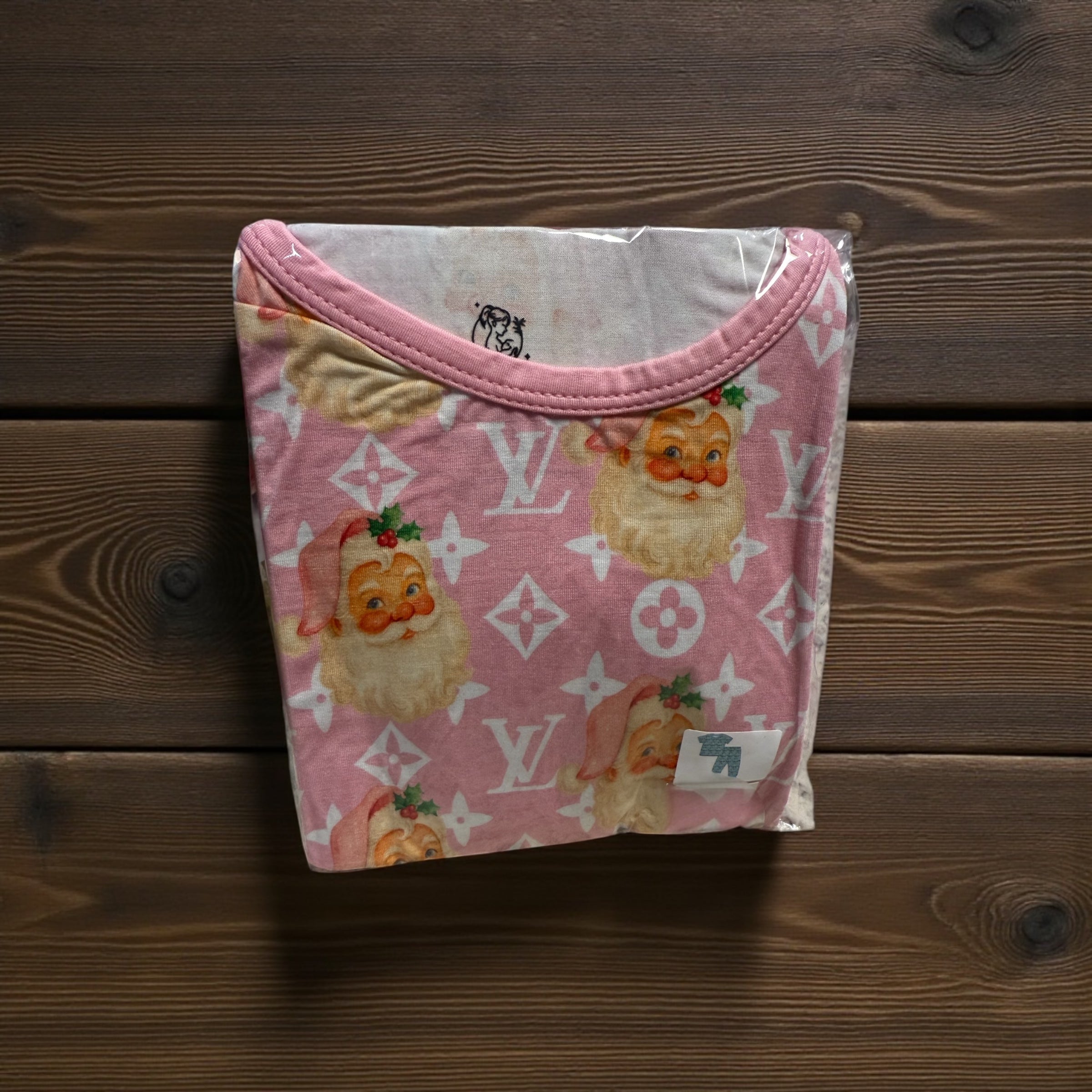 “LV inspired Santa” Bamboo Short Sleeve and pants set