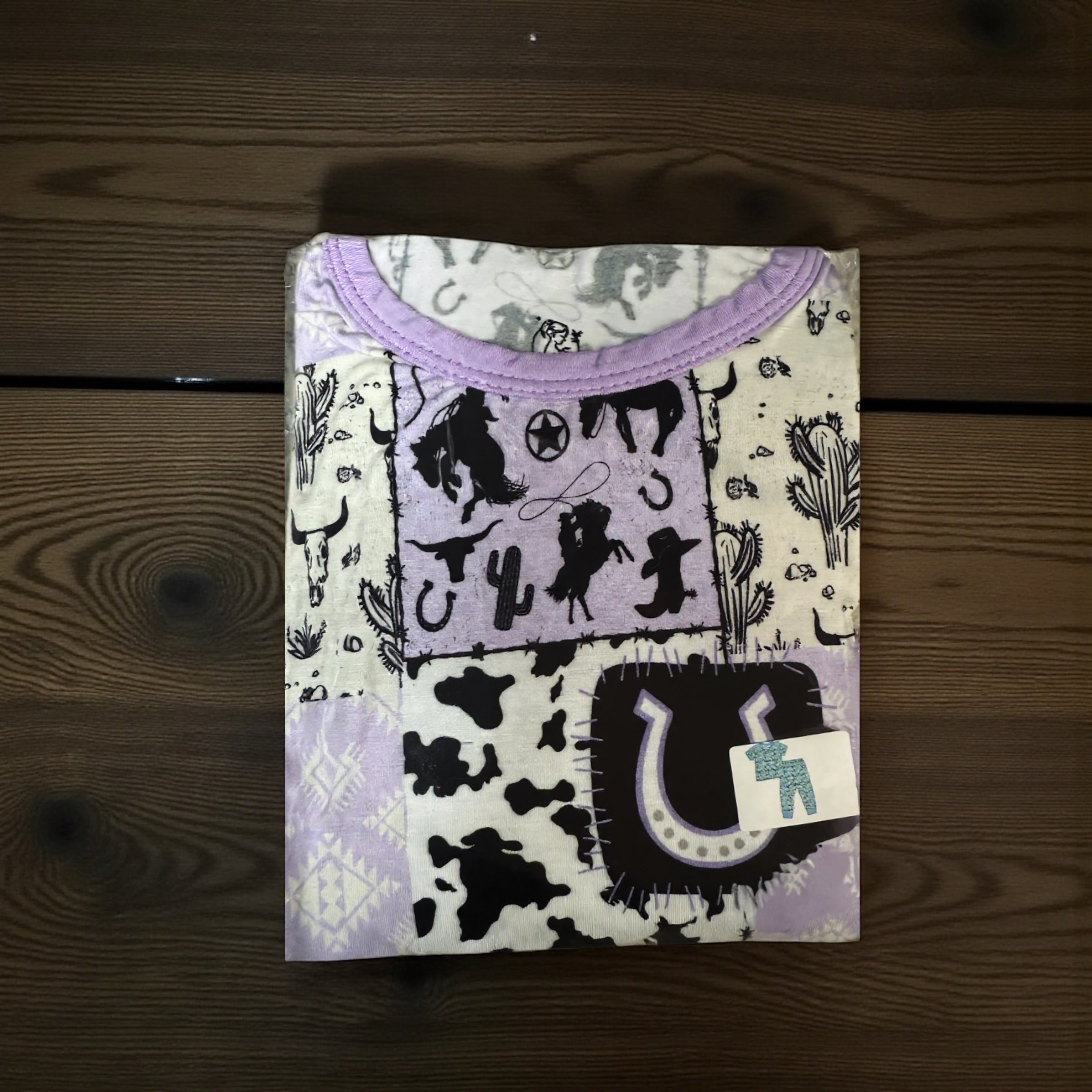 “Lilac Western” Bamboo Short Sleeve and pants set