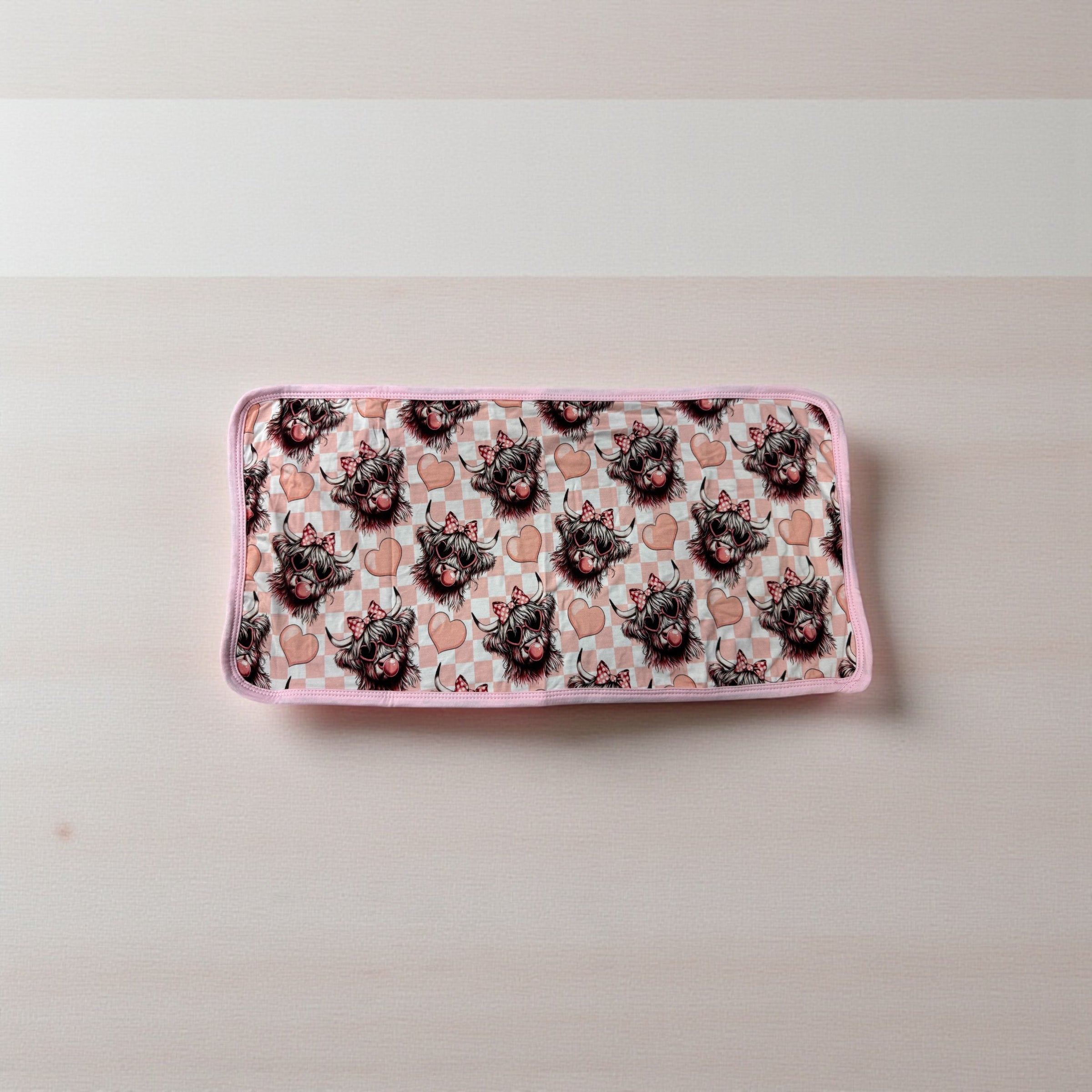 “Bubble Gum Cow” Bamboo Burp Cloth