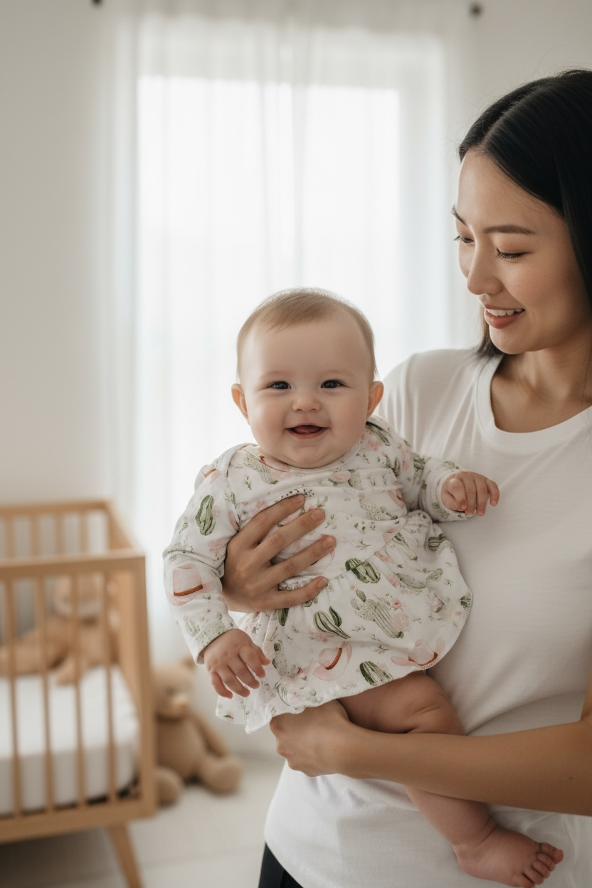 “Blush Cactus” Bamboo Bodysuit Twirl Dress