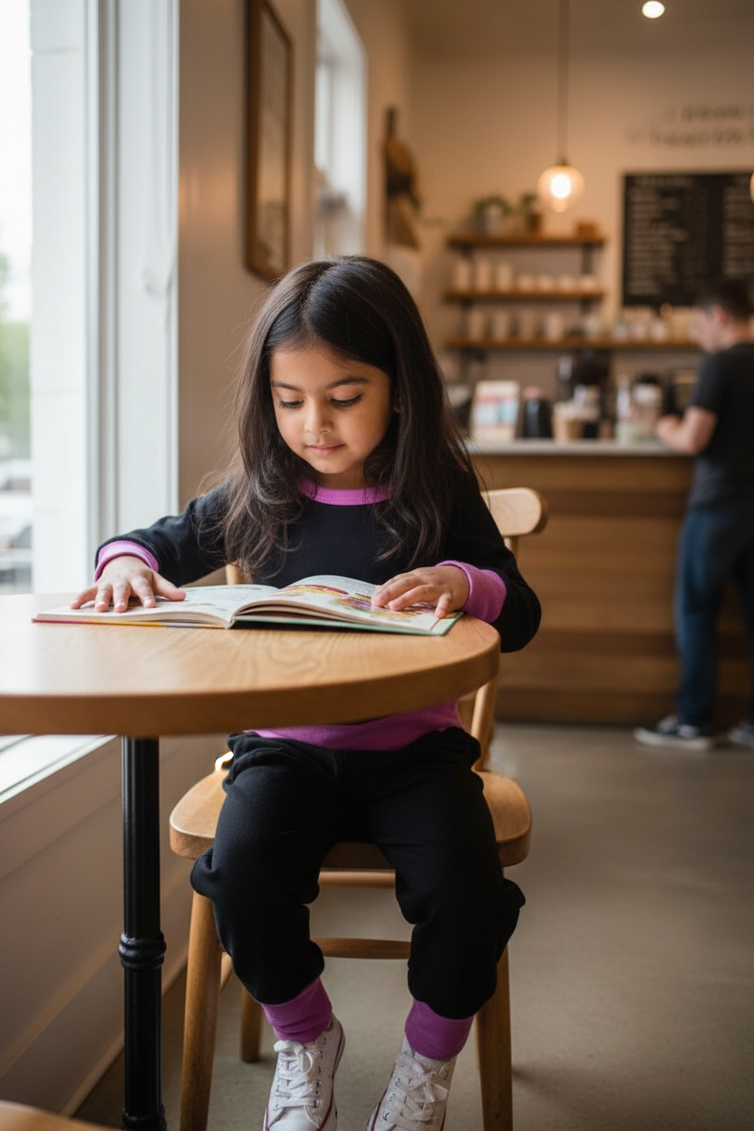 “Solid Black with Pink ” French Terry Bamboo Set
