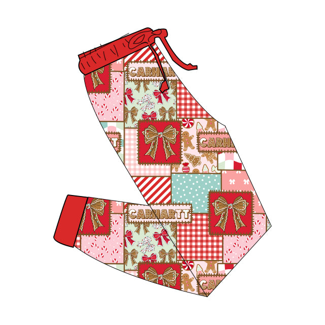 Bamboo Joggers - "Christmas Bows"