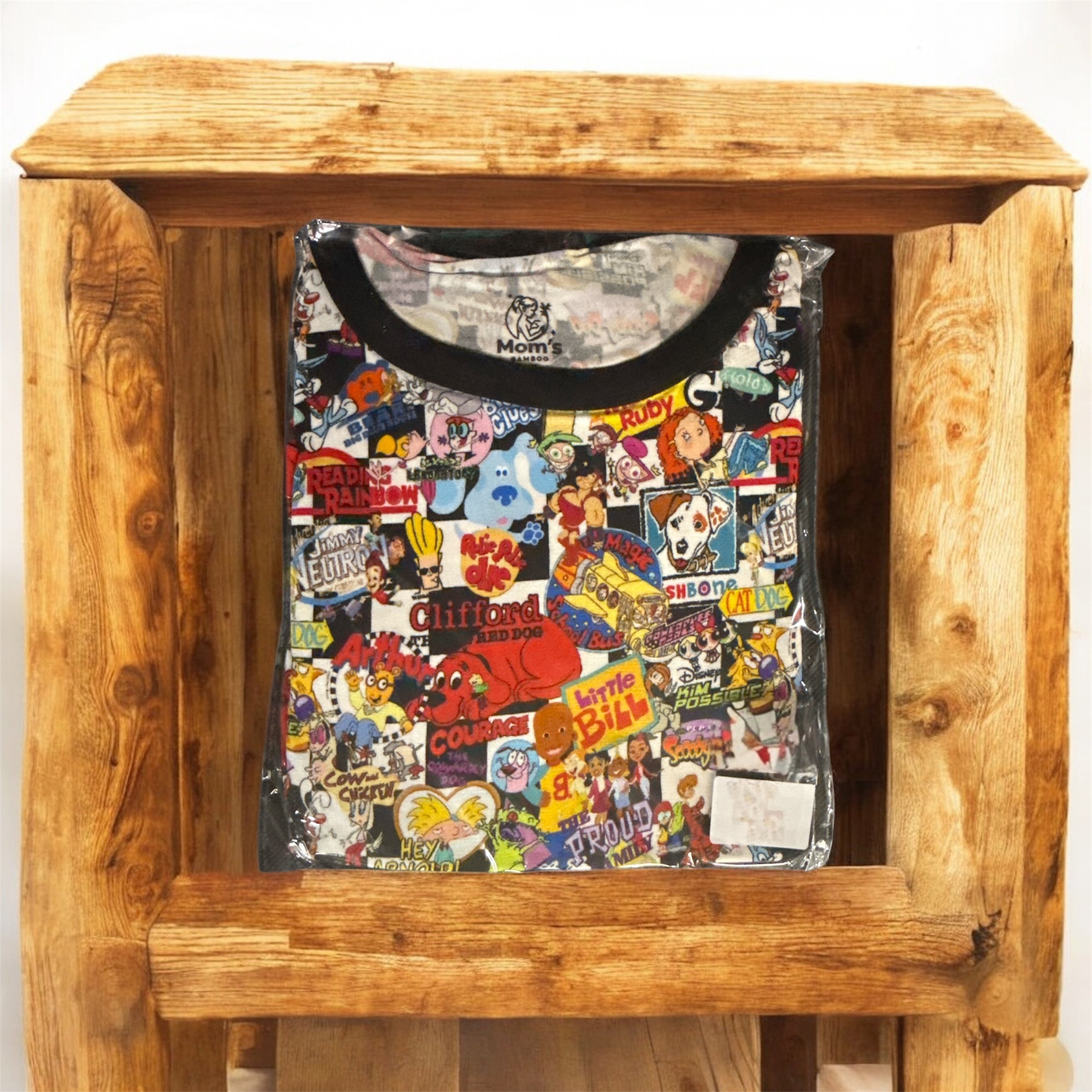 "90's Cartoons Character Mash Up" Bamboo Short Set