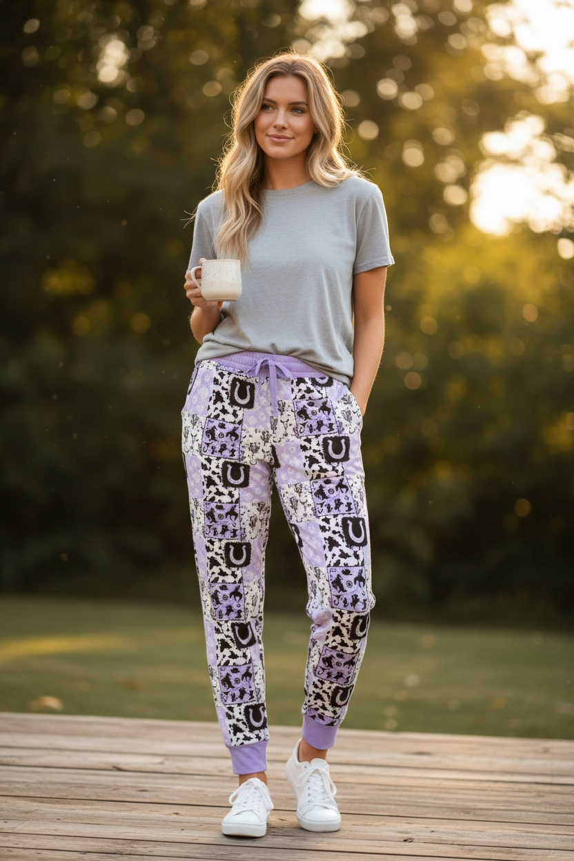 Lilac Western Bamboo Joggers