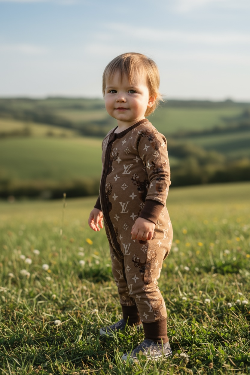 "LV" and Deer inspired Bamboo Zippy