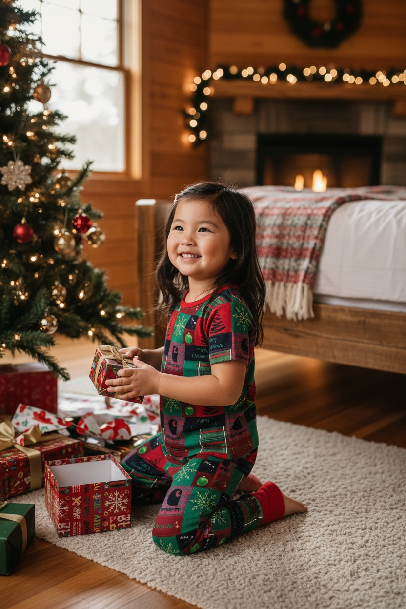 Carhartt Christmas Patchwork Bamboo Short Sleeve and Pants Set