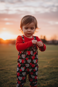 “Hearts” Bamboo Overalls and shirt set
