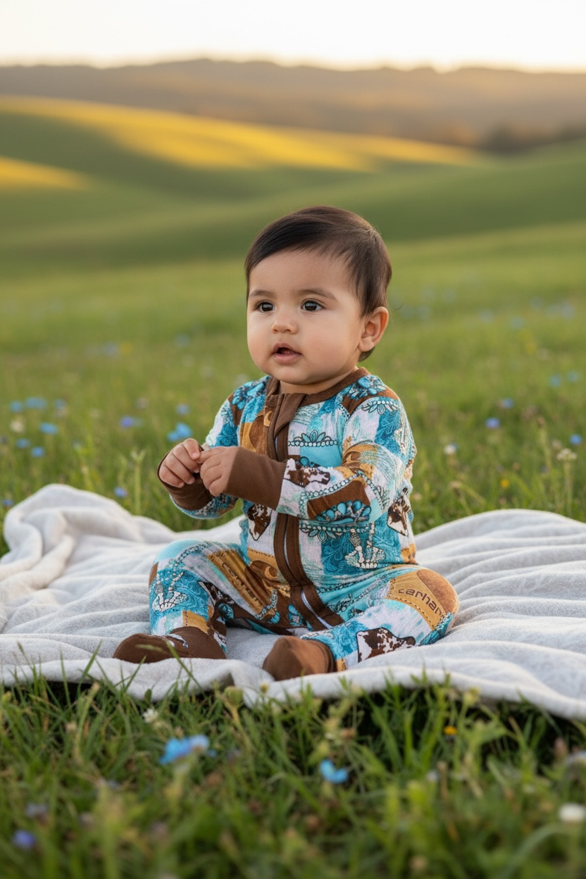 "Teal Buckaroo" Bamboo Zippy