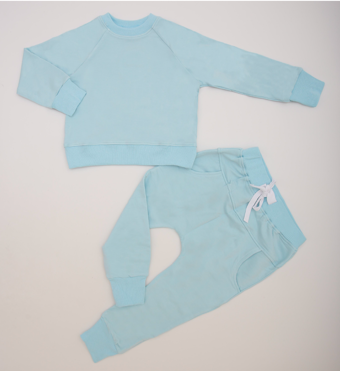 Bamboo French Terry Set - " Solid Cloud Blue Color"