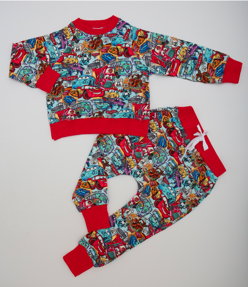 Bamboo French Terry Set - "Cars"