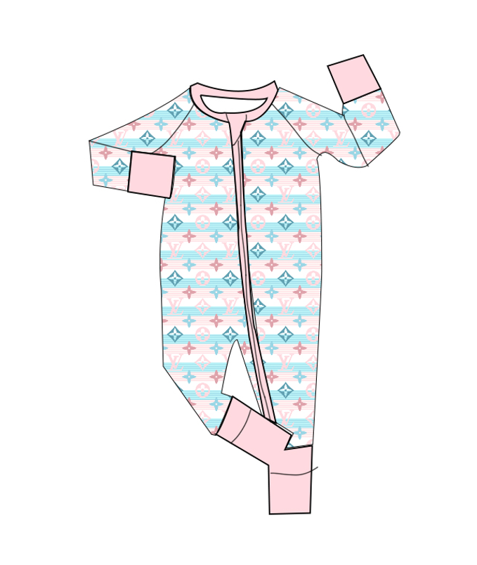 LV Newborn Stripes Bamboo Zippy